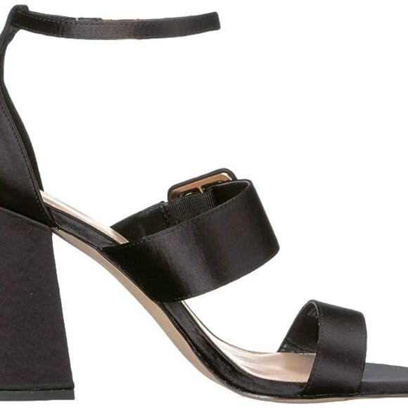 BCBG black sandal double strap satin sandals size 7 strappy sandal - Picture 2 of 6